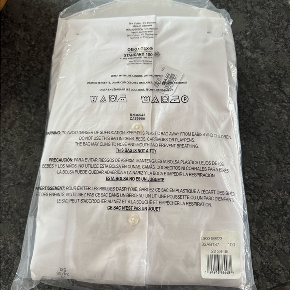 Calvin Klein white button-down long sleeve shirt  5XL - Picture 7 of 9